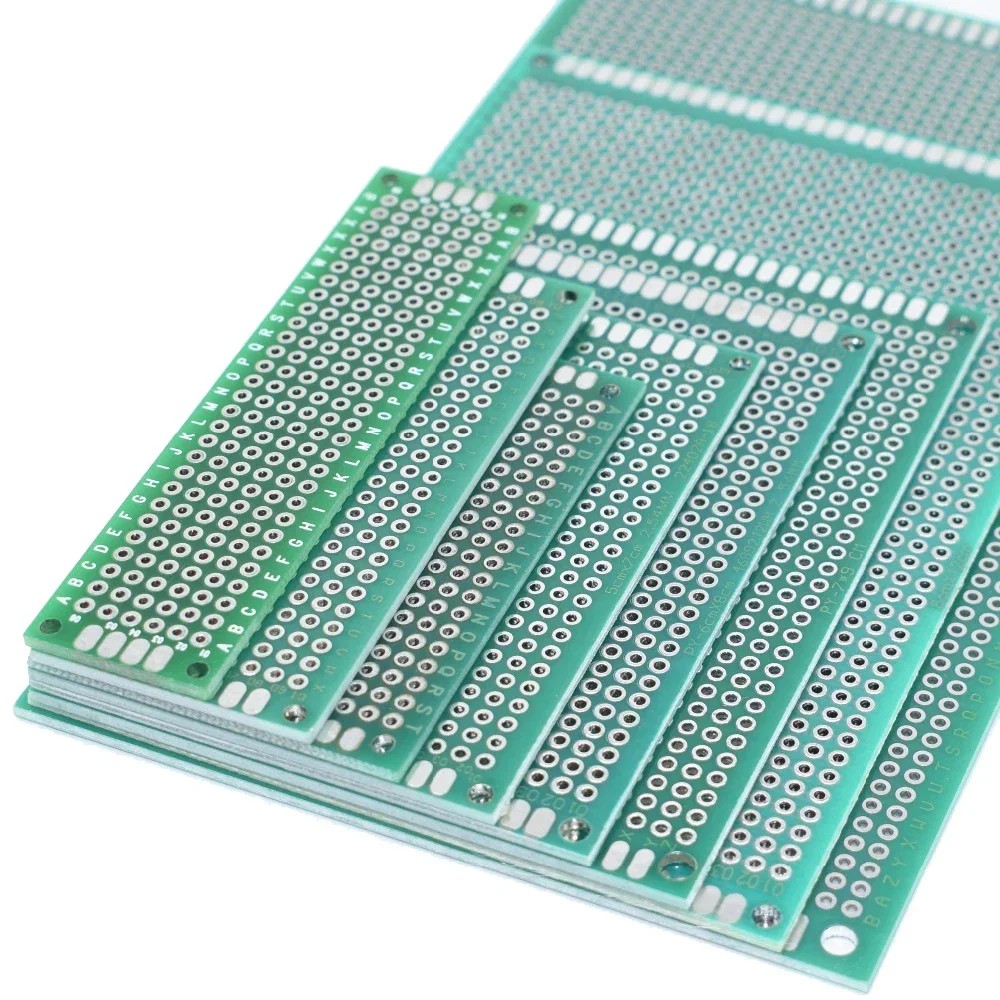 Perfboard - 1/5/10枚入り PCB試作基板 グリーン 2x8/3x7/4x6/5x7/7x9/12/9x15cm 片面回路基板 DIYはんだ付けプロジェクト用