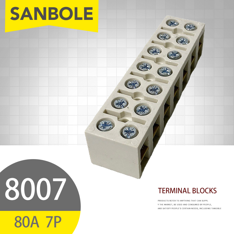 Screw Terminal Block - 10個80A/7 10p端子台固定型ベース接続端子ネジでコネクタプレートJX-8007