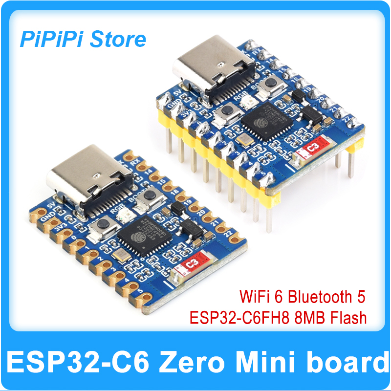 Antenna 2.4Ghz - ESP32-C6 ゼロスーパーミニ開発ボード、ESP32-C6FH8 ベース、8MB フラッシュメモリ、2.4G セラミックアンテナ、WiFi 6、Bluetooth