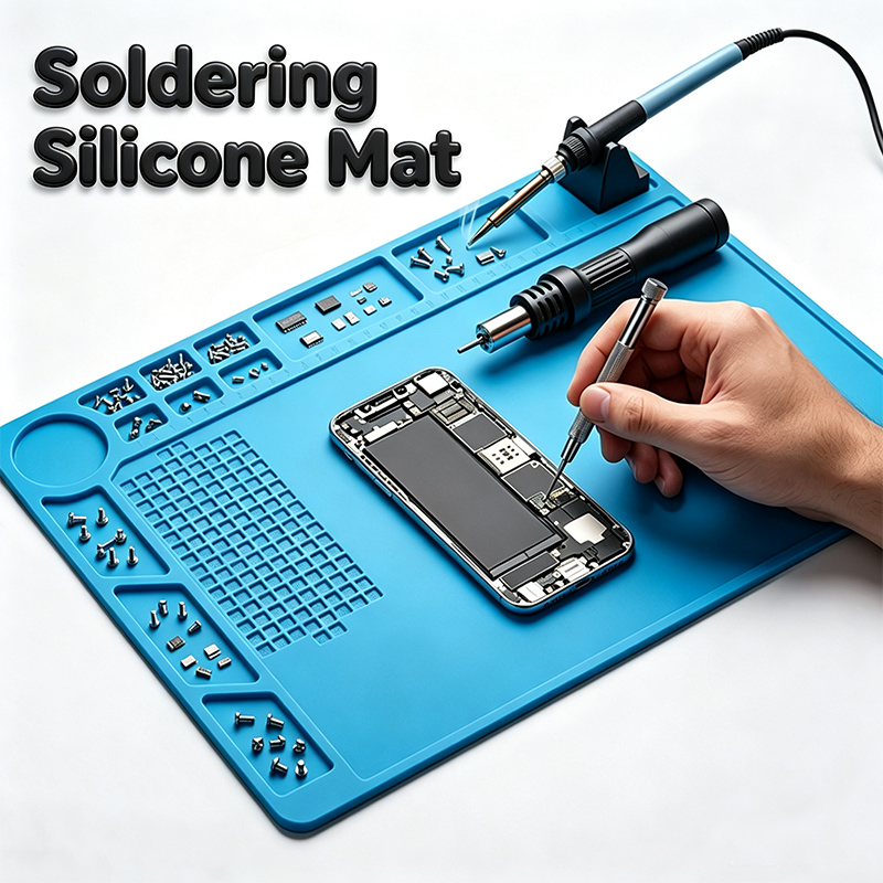 Proto Board - シリコン修理マット 熱断熱 はんだ付けステーションパッド 回路基板はんだ付けパッドマット 耐熱性 スマホ電子機器用
