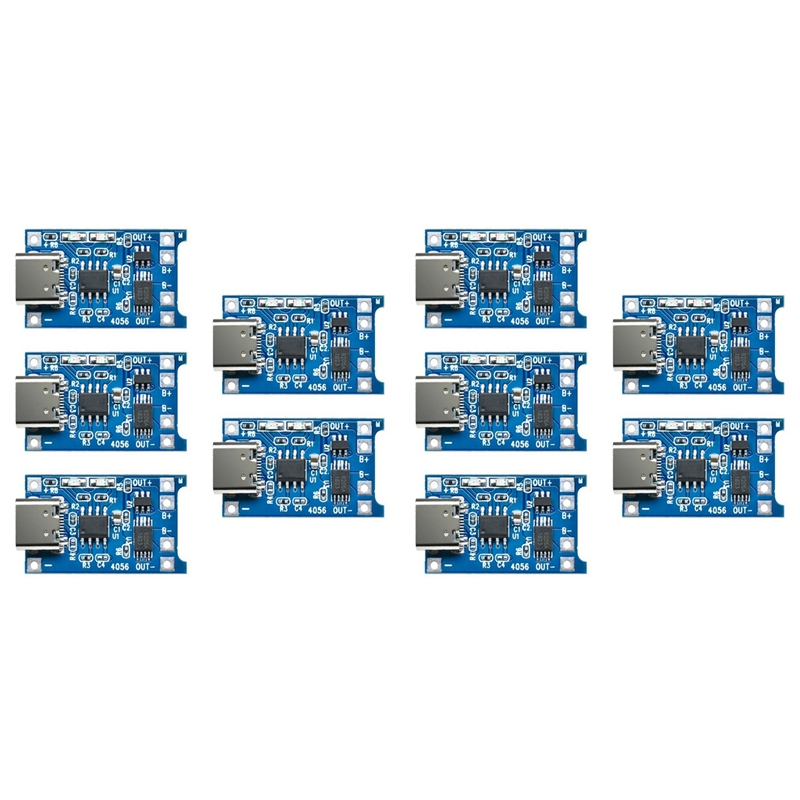 Tp4056 Module - A37T タイプC 18650リチウムバッテリー充電ボードモジュール、5V 1A、充電保護機能付きTP4056、10個入り。