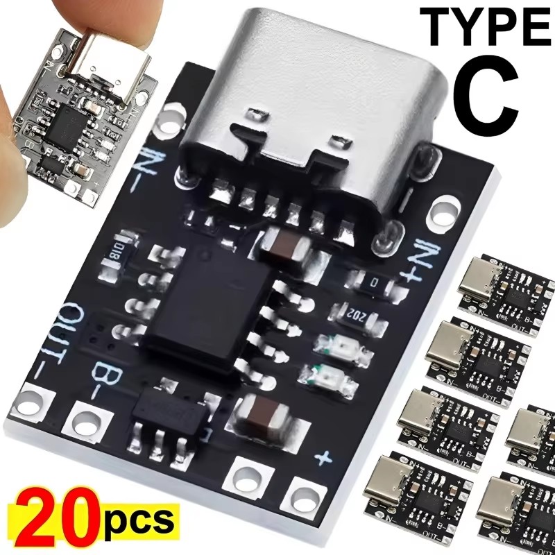 Li Ion Charger Module - 1/10/20 個 3.7V リチウム電池充電ボード保護機能付き Type-C USB