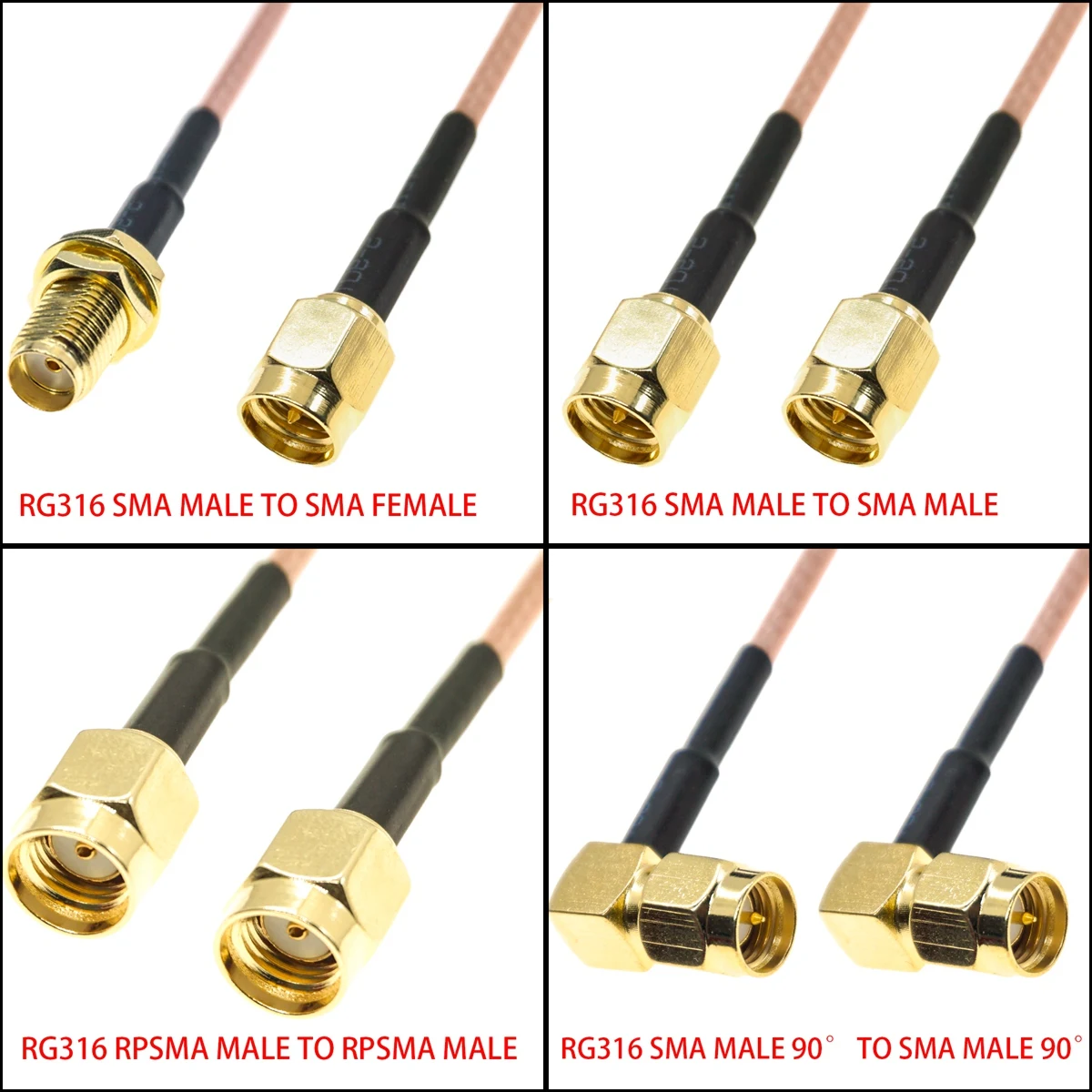 Ipex Connector - RG316 SMA オスメス SMA オスメス圧着コネクタプラグ RPSMA