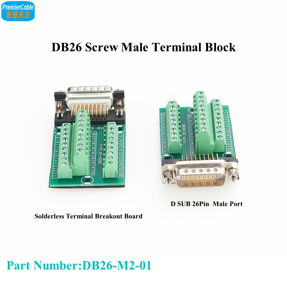 Screw Terminal Block - DB26 オス端子台機械加工 D-SUB 26 ピン シリアル