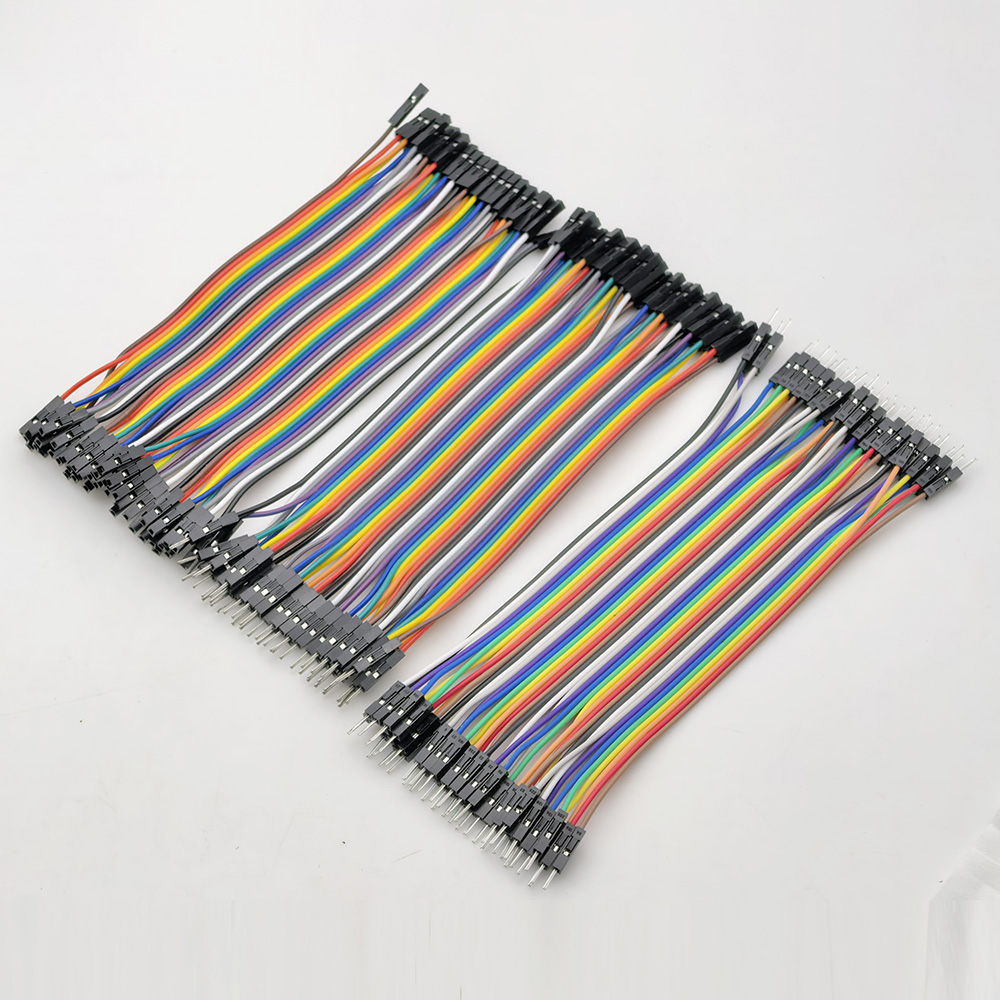 Jumper Wire Kit - ブレッドボードジャンパーワイヤー 40ピン オス-オス、オス-メス、メス-メス 2.54mm コネクタリボンケーブル デュポン