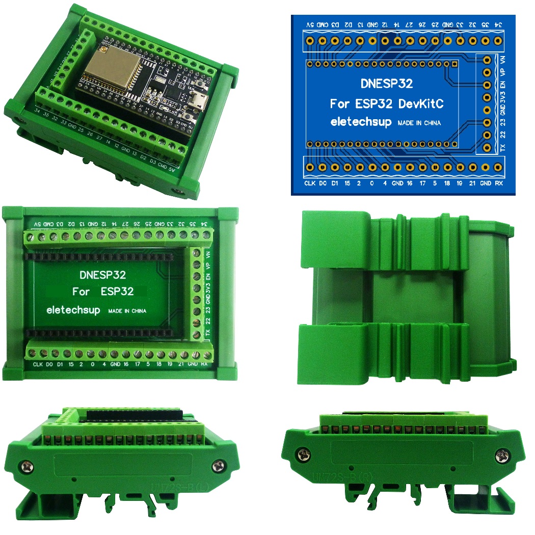 ESP32 DIN レールマウントネジ端子台アダプター ES - Screw Terminal Block のレビューと価格