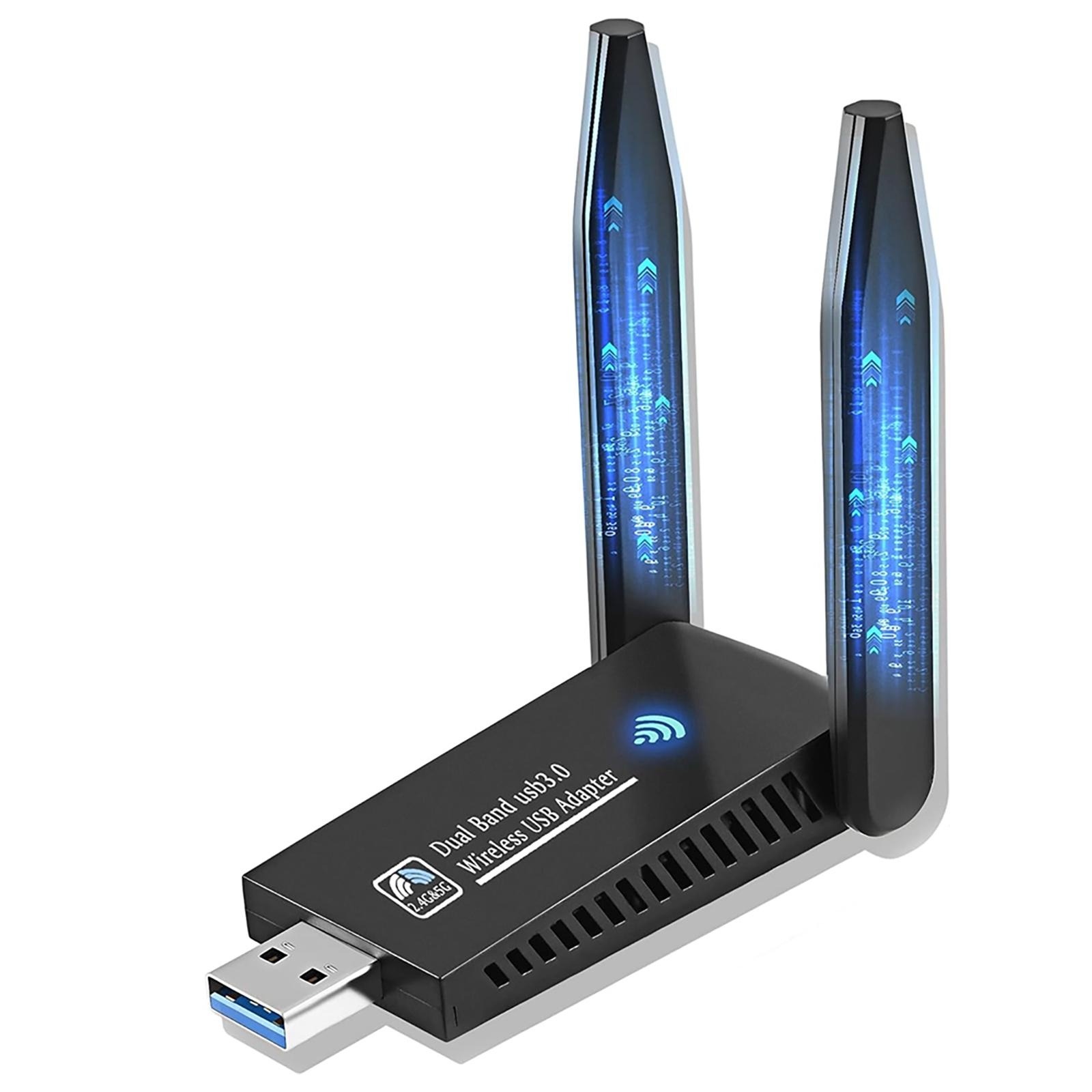 1300Mbps USB WiFiアダプター デュアルバンド - Antenna 2.4Ghz のレビューと価格