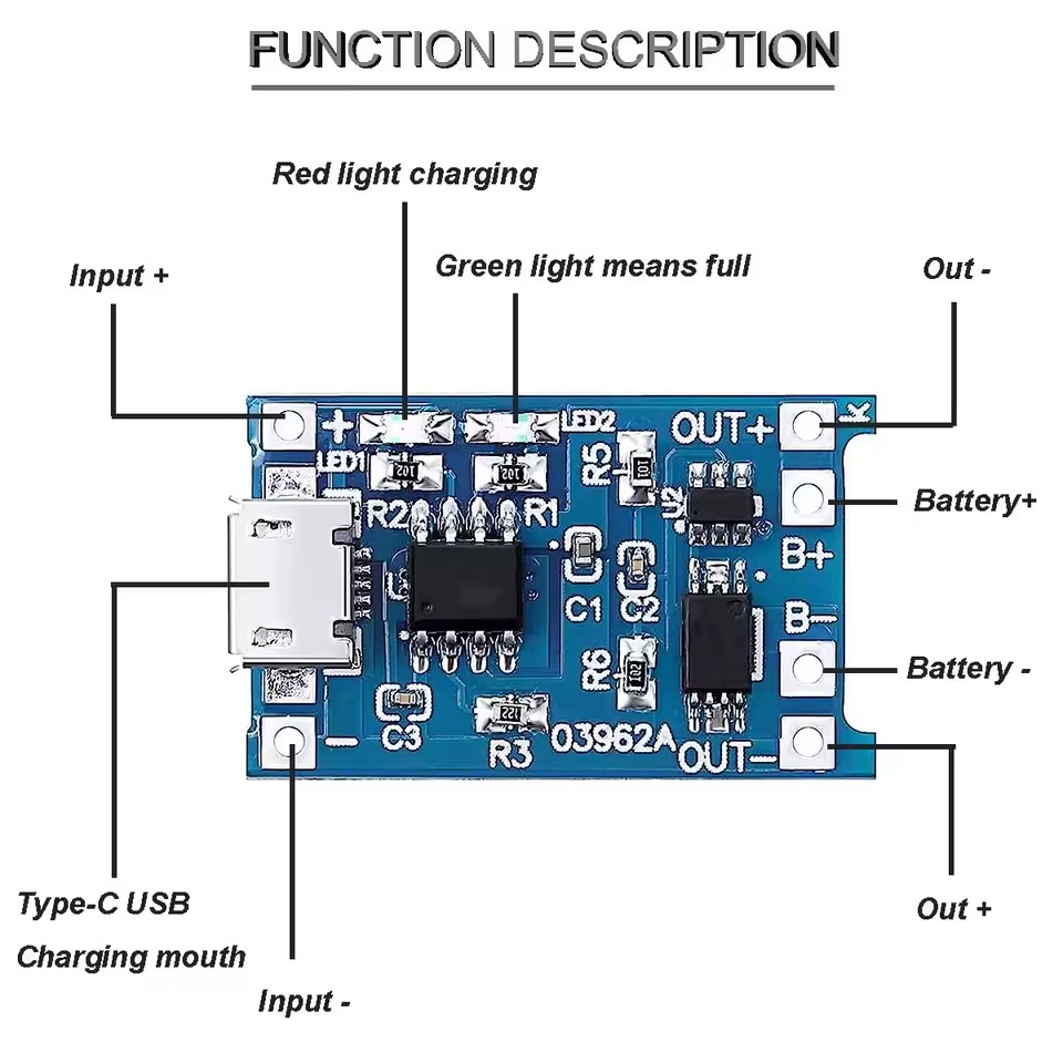 1-20個入り Type-C/Micro/Mini USB  - Li Ion Charger Module のレビューと価格