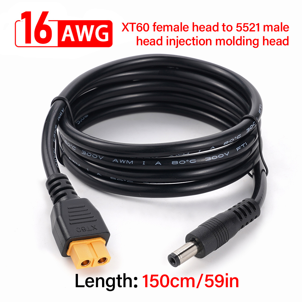 XT60 メスコネクタ DC5521 オス電源ケーブルアダプ - Ipex Connector のレビューと価格
