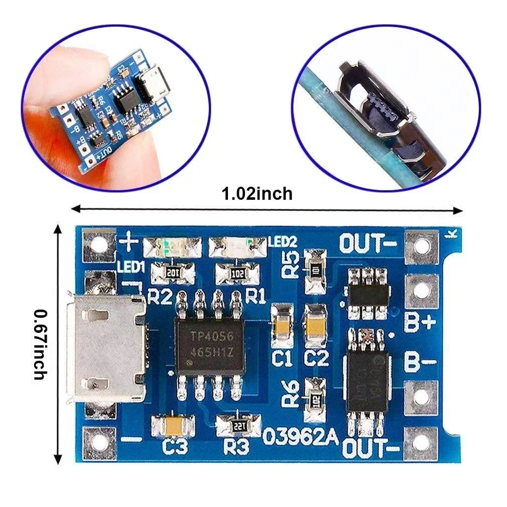1-20個入り Type-C/Micro/Mini USB  - Li Ion Charger Module のレビューと価格